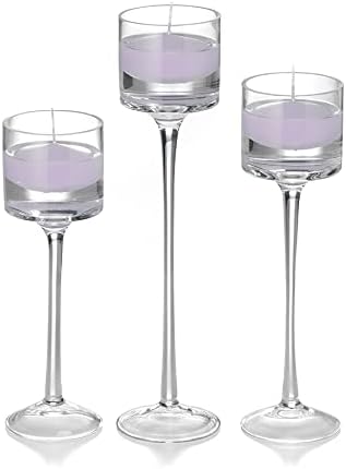 yummi Set of 18 Floating Candles and Monet Stem Holders - Lavender