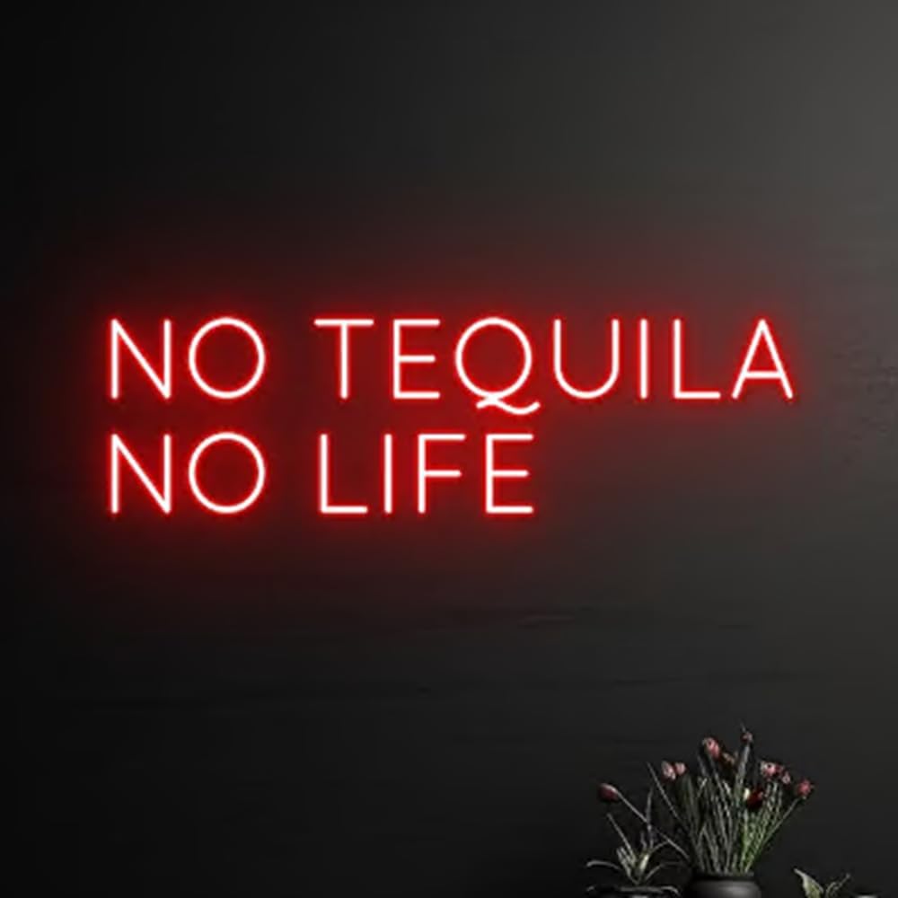 No Tequila No Life Neon Sign, No Tequila No Life Led Light, Tequila Led Sign, Tequila Neon Light, Wine Bar Room Wall Decor, Club Neon Light Size:18inch