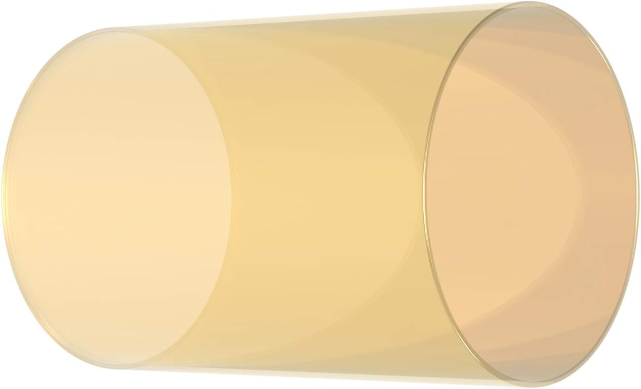 Electroplated Glass Hurricane Mirror Effect Cylinder Candle Holder Bottomless Glass Sleeve Lamp Shade Replacement (Gold,2.5X4)