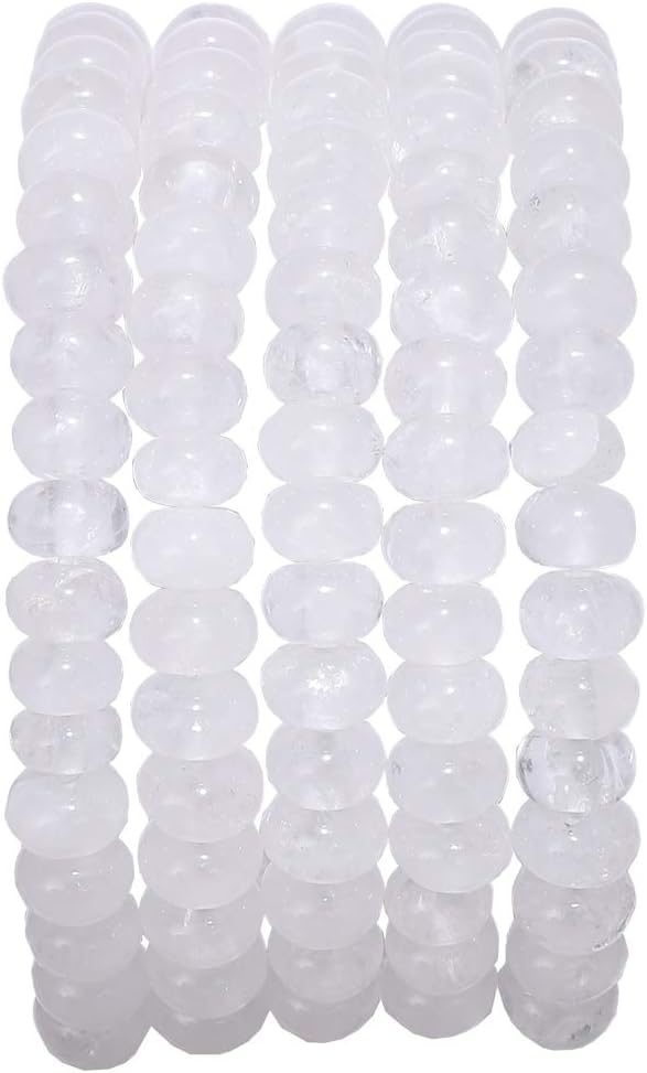 Natural White Quartz Crystal Stone Rondelle 4x6mm Loose Semi Gemstone Beads for Jewelry Making 38cm