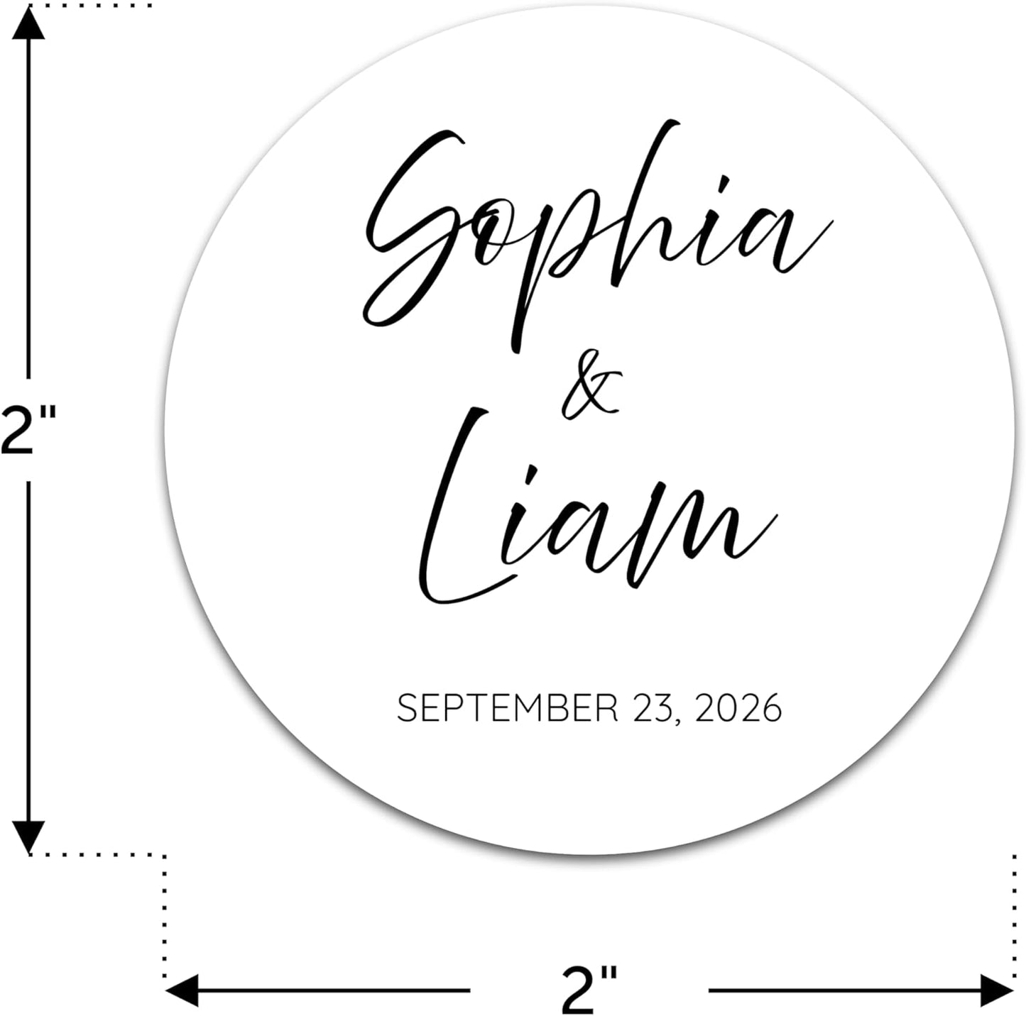 Personalized Wedding Stickers - Custom Wedding Envelope Seals for Invitations, Thank You Cards, and Save The Date (50-1000 Stickers) (Elegant Names)