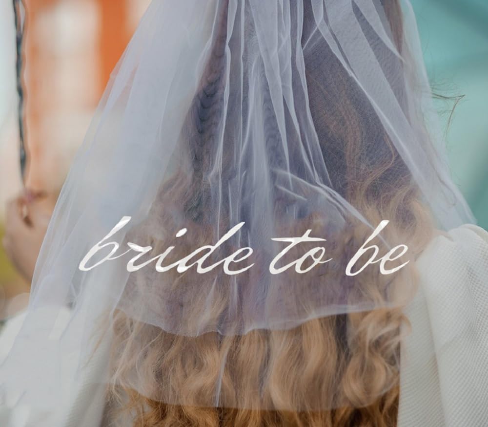 3PCS Bride To Be Veil White Print Bridal Veils Bride Sash and Pearl Sunglasses for Bachelorette Party