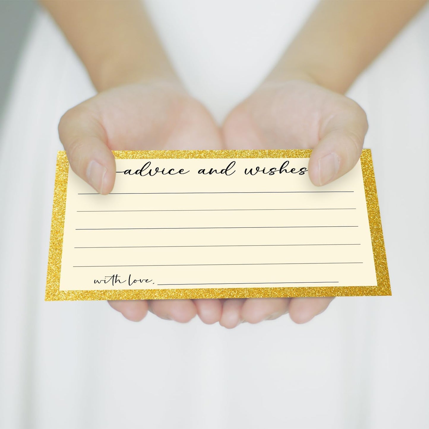 White Gold Advice and Wishes Card, Advice Cards for The Bride and Groom, Bridal Shower,Wedding or Baby Shower, Birthday, Graduation, Retirement, Guestbook - 25 Cards -10