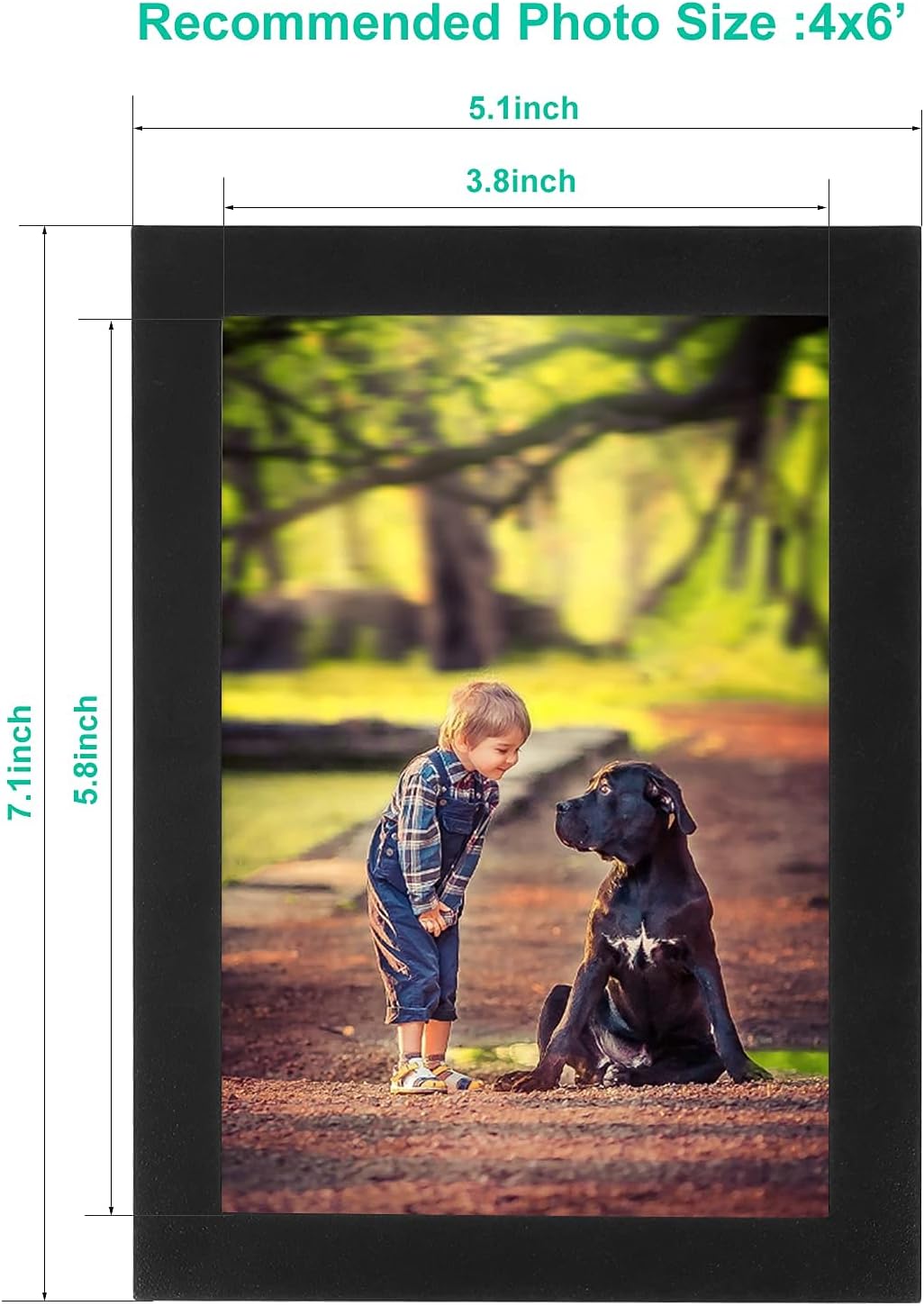 CRUGLA 4x6 Magnetic Picture Frames for Refrigerator 12 Packs, Modified Magnetic Sheet with Self Adhesive Backing, Black 4 by 6 Photo Frame Set for Locker Glass Window Door Cubicle