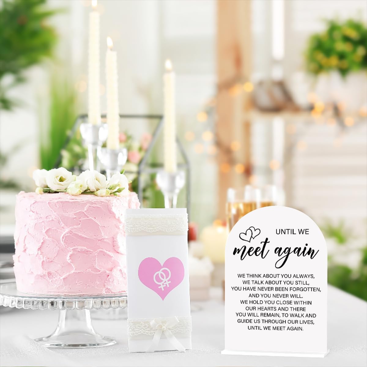 Acrylic Wedding Sign Wedding Signs for Ceremony Until We Meet Again Sign for Wedding Modern Calligraphy Arch Acrylic Table Top Sign for Wedding Reception and Event Party Table(white)