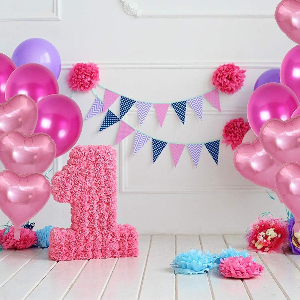 50 Pcs 10 inch Heart Shape Foil Mylar Balloons for Birthday Party Decorations, Wedding Decorations, Engagement Party, Valentine's Day, Celebration, Holiday, Show, Party Activities (Pink)
