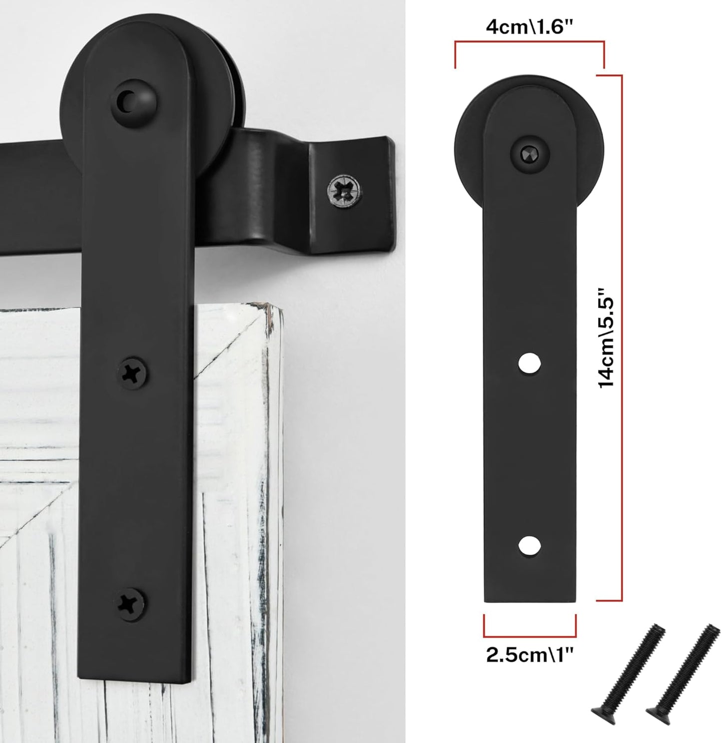 COGOOD Farmhouse Barn Door Mirror - 41" x 26" Rustic Wood Framed Wall Mirror for Bathroom, Living Room, Bedroom Wall Decor (White)