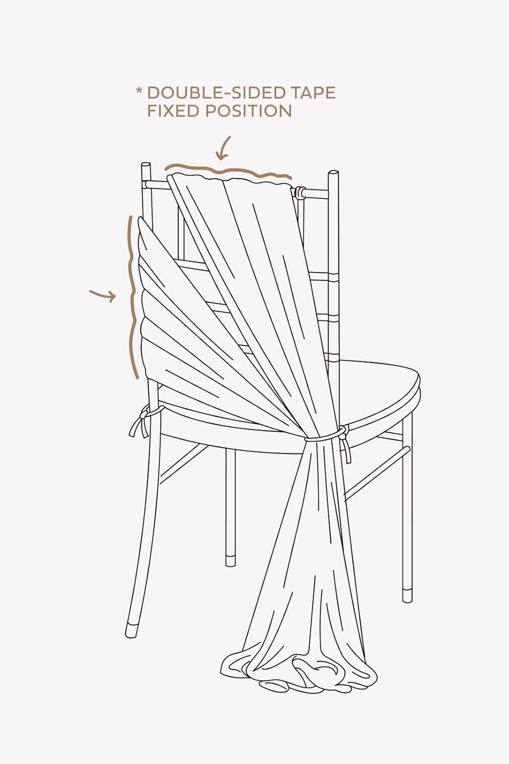 Ling's Moment Wedding Chiffon Chair Sashes Cover Aisle Decorations Draping Fabric Wrinkle-Free with Tie 16 Pcs for Party Ceremony Reception Floral Arrangement Banquet Outdoor Decor