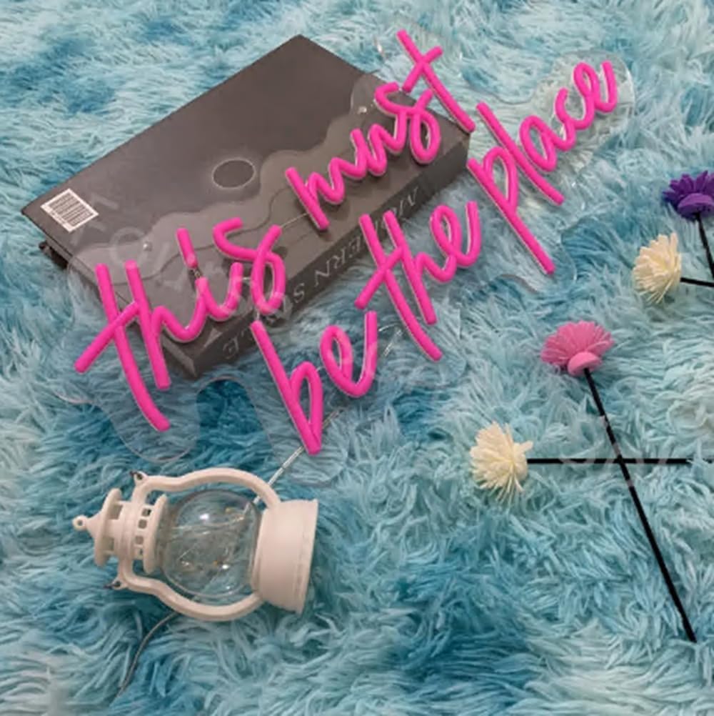 This Must Be The Place Neon Sign, Led Neon Light Bar Sign, Party Sign, Home Decor Size:25x 12inches