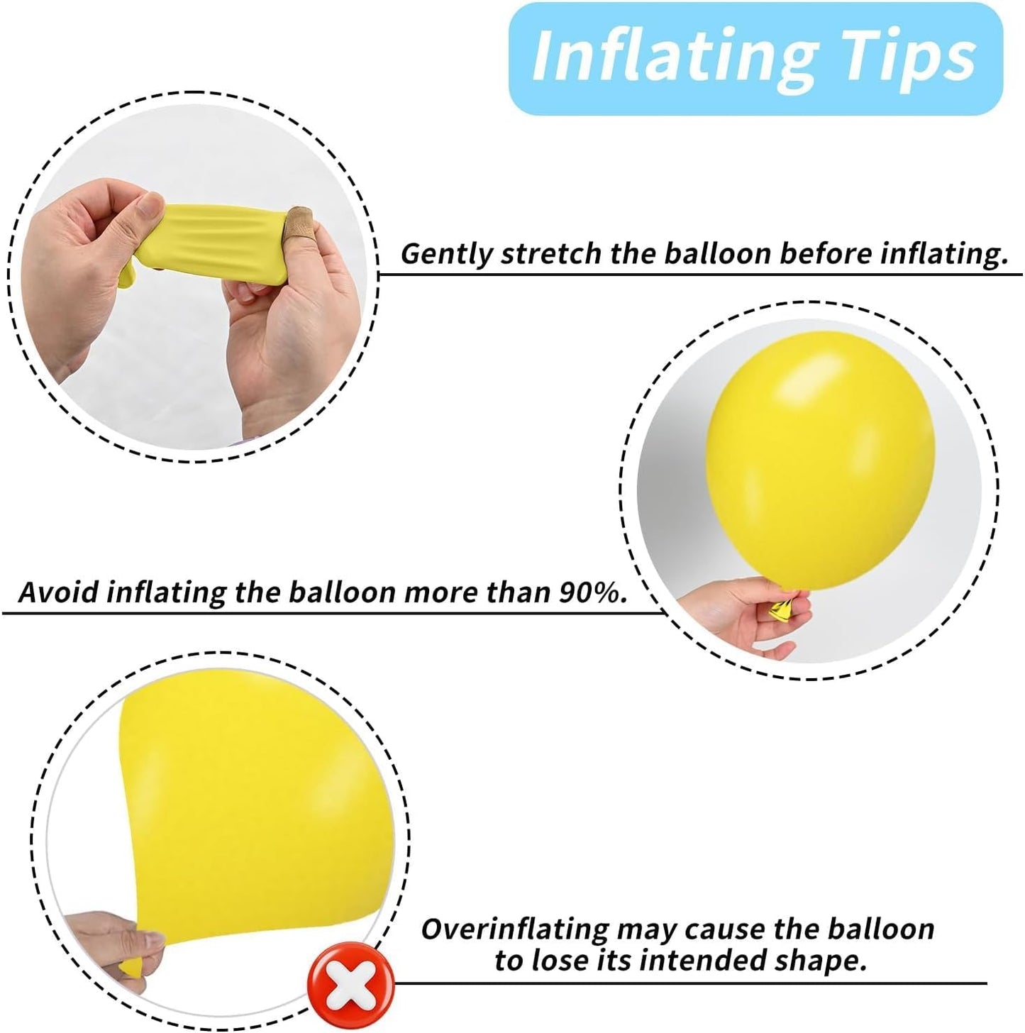 Paready 50pc Blue & Yellow Balloons - 12in Dusty Blue, White & Yellow Latex Balloons with Confetti for Boys Birthday, Baby Shower, Anniversary & Wedding