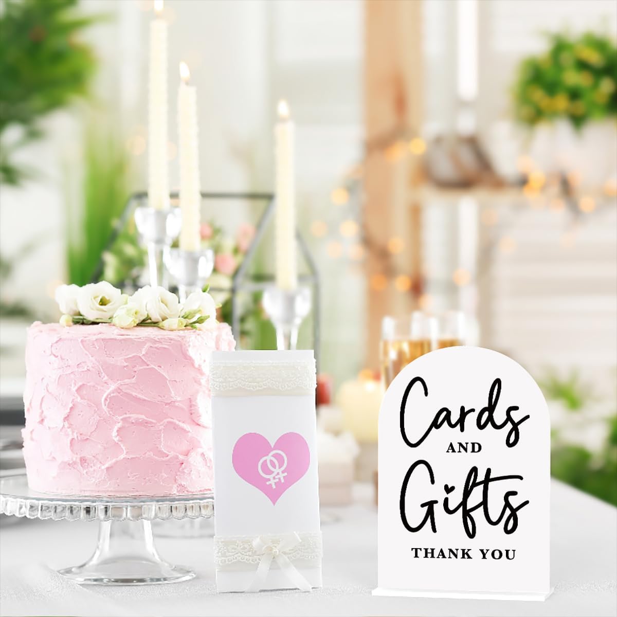 Acrylic Wedding Sign Cards and Gifts Sign for Wedding Wedding Signs for Ceremony Modern Calligraphy Arch Acrylic Table Top Sign for Wedding Reception and Event Party Table(white)