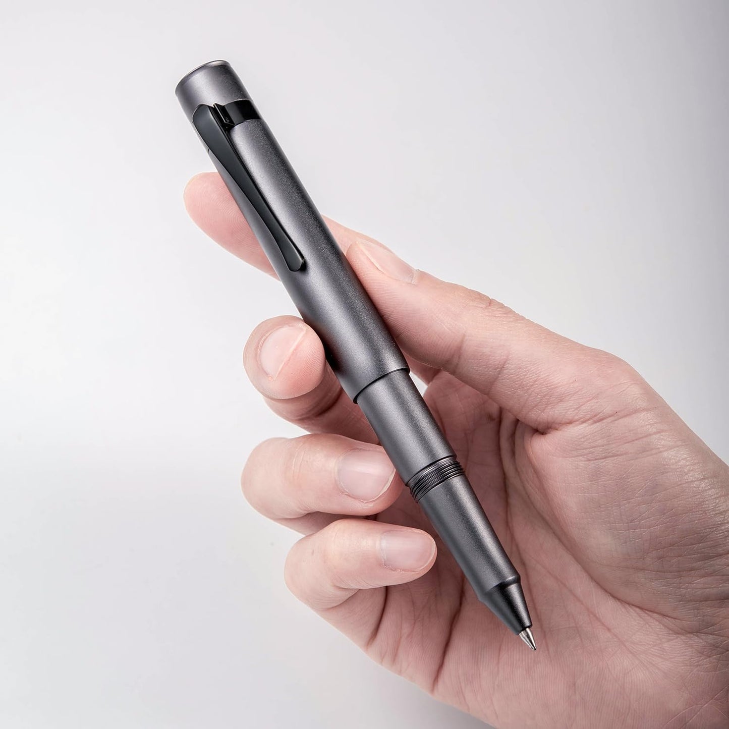 Hongdian M2 Black Forest Mini Rollerball Pen, Fine Point 0.5mm, Sleek Aluminium Pocket Pen with Black Ink Refill, Ideal for Travel & Signature (Space Gray)