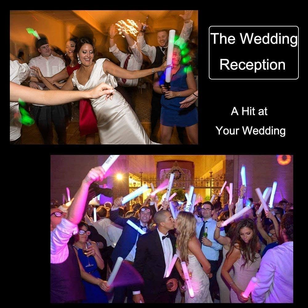 49pcs Foam Glow Sticks,Wedding Party Glow Sticks,,Party Favors Supplies Flashing Glow Party Supplies Light Up Baton Wands, Raves, Birthday,Christmas,Bulk Led Foam Sticks