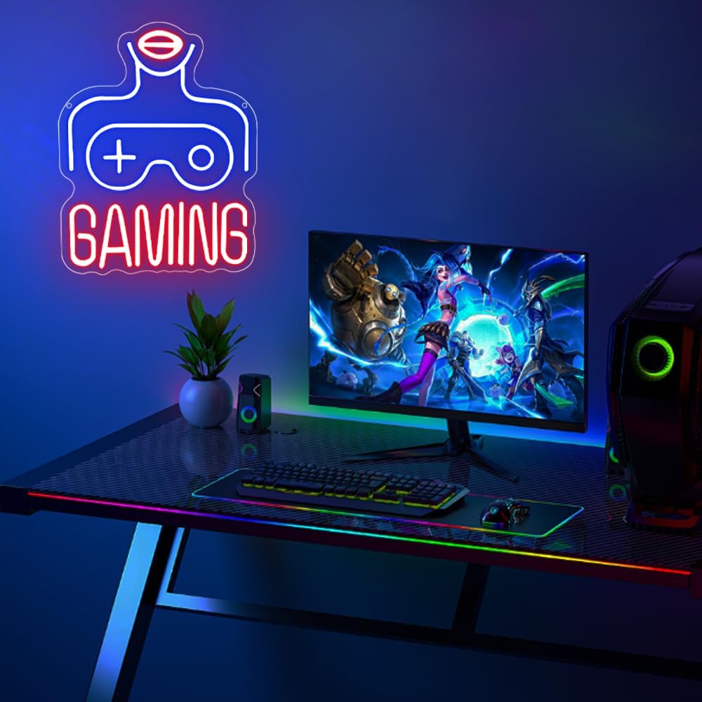 Gaming LED Lights for Wall Decor,Video Game Room Neon Sign Gift for Teens Boys Men Gamer,Lady Body Light Up Sign for Man Cave Home Bar Bedroom Pub Club Birthday Party USB Powered(14.2"*10.2")