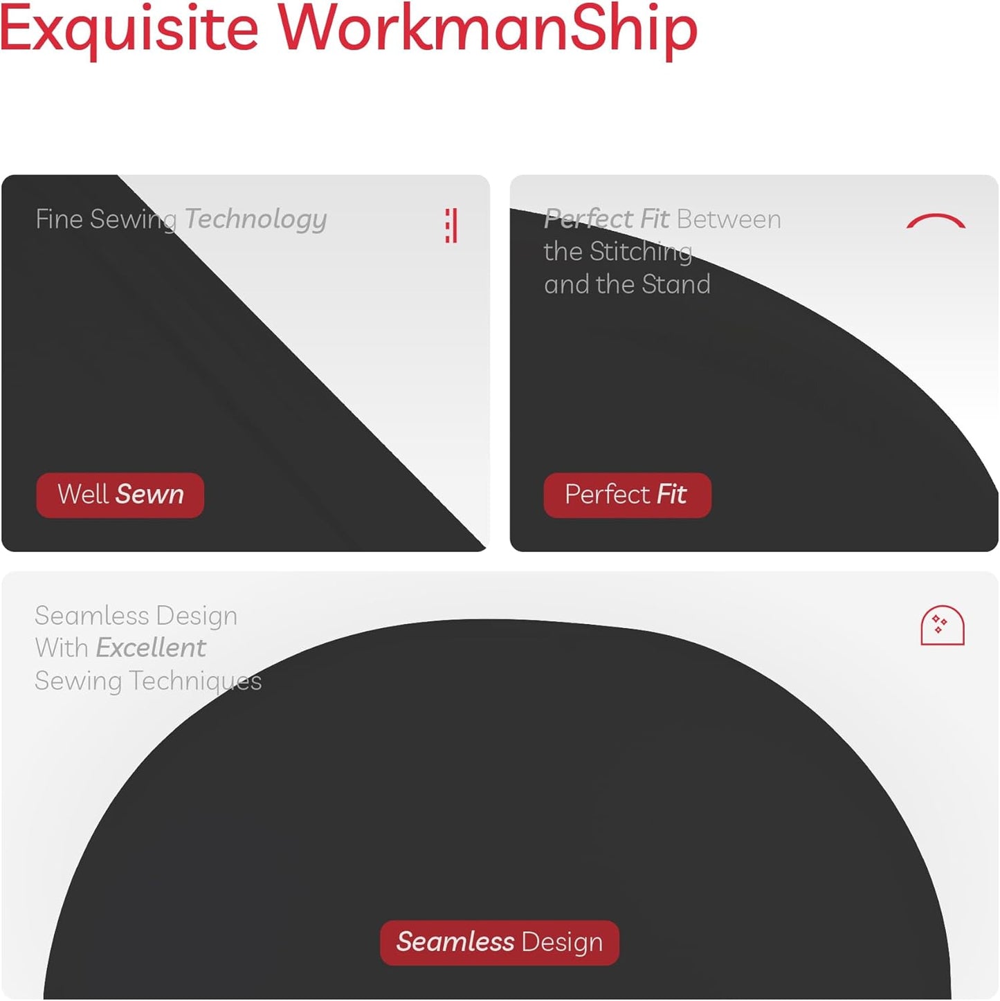 Spandex Anti Wrinkle Arch Backdrop Cover - High Elastic Fitted Arch Stand Cover Set of 3, Black Round Top Chiara Backdrop For Wedding Birthday Party Garden Decor 6Ft, 6.6Ft, 7.2Ft