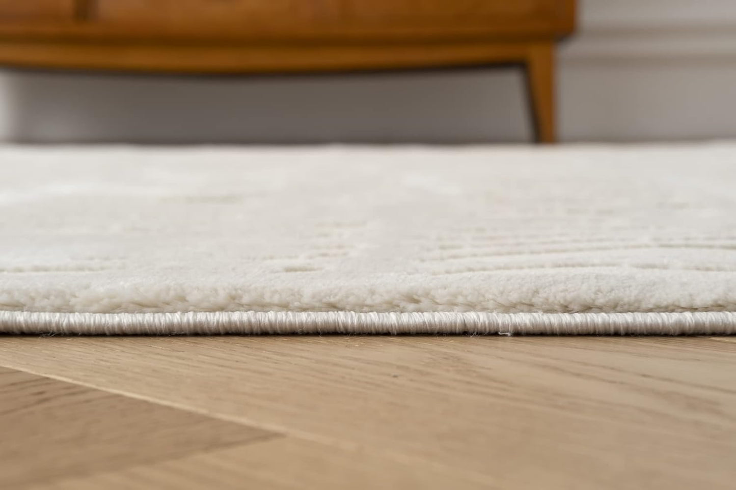 Revival Rugs Shell 5'3"x7'10" Washable Area Rug for Living Room Bedroom - 100% Recycled Oeko-TEX Certified, Medium Pile, Beige, Cream