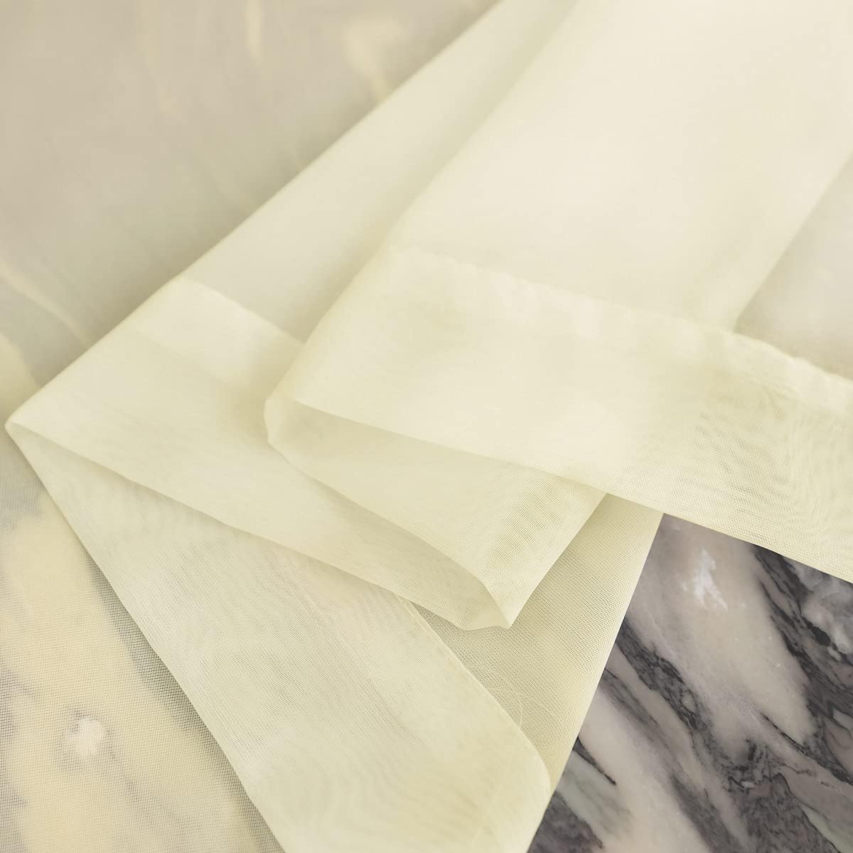 Window Light Yellow Sheer Curtains 108 Inches Long 2 Panels Sheer Curtain Basic Rod Pocket Panel for Bedroom Children Living Room Yard Kitchen