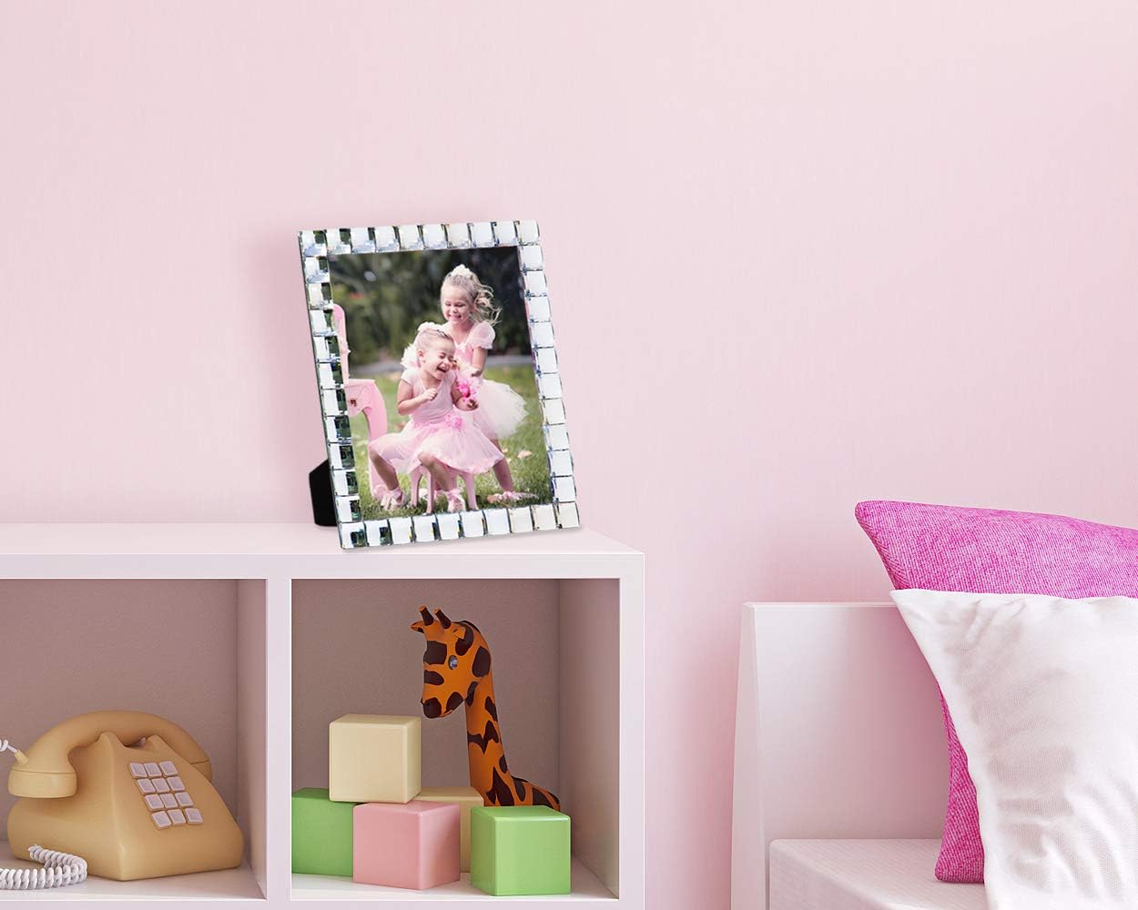 Isaac Jacobs Decorative Sparkling Jewel Picture Frame, Photo Display & Home Décor (8x10, Clear)