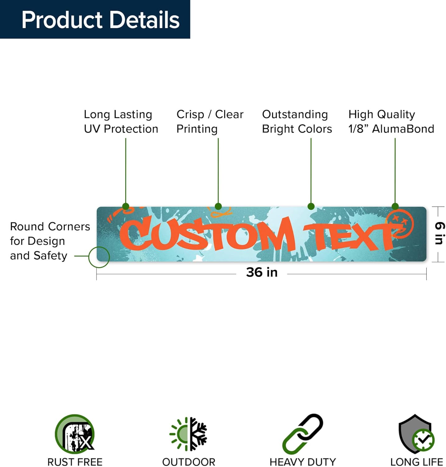 Custom Sign, Custom Street Sign, 11 Font Colors, 13 Font Styles, 4 Hole Options, 22 Sizes, 6x36 Inches, Rust Free DiBound, Fade Resistant, Made in USA by My Sign Center (Graffiti)