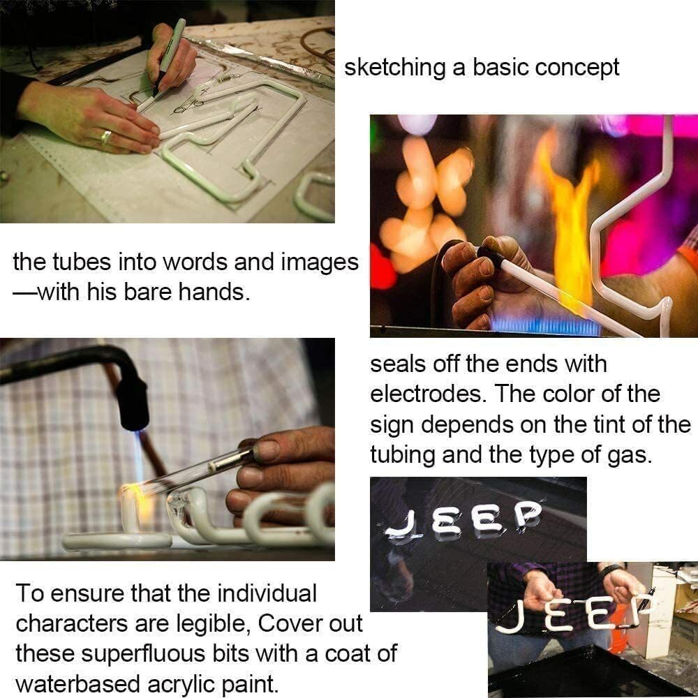 Neon Signs Compatible for Shiner Beer Hot Bbq Cold Beer,Real Handmade Neon Light for Office Hotel Pub Cafe Birthday Party Man Cave Neon Light Art Wall Lights 24 X 20 Inches