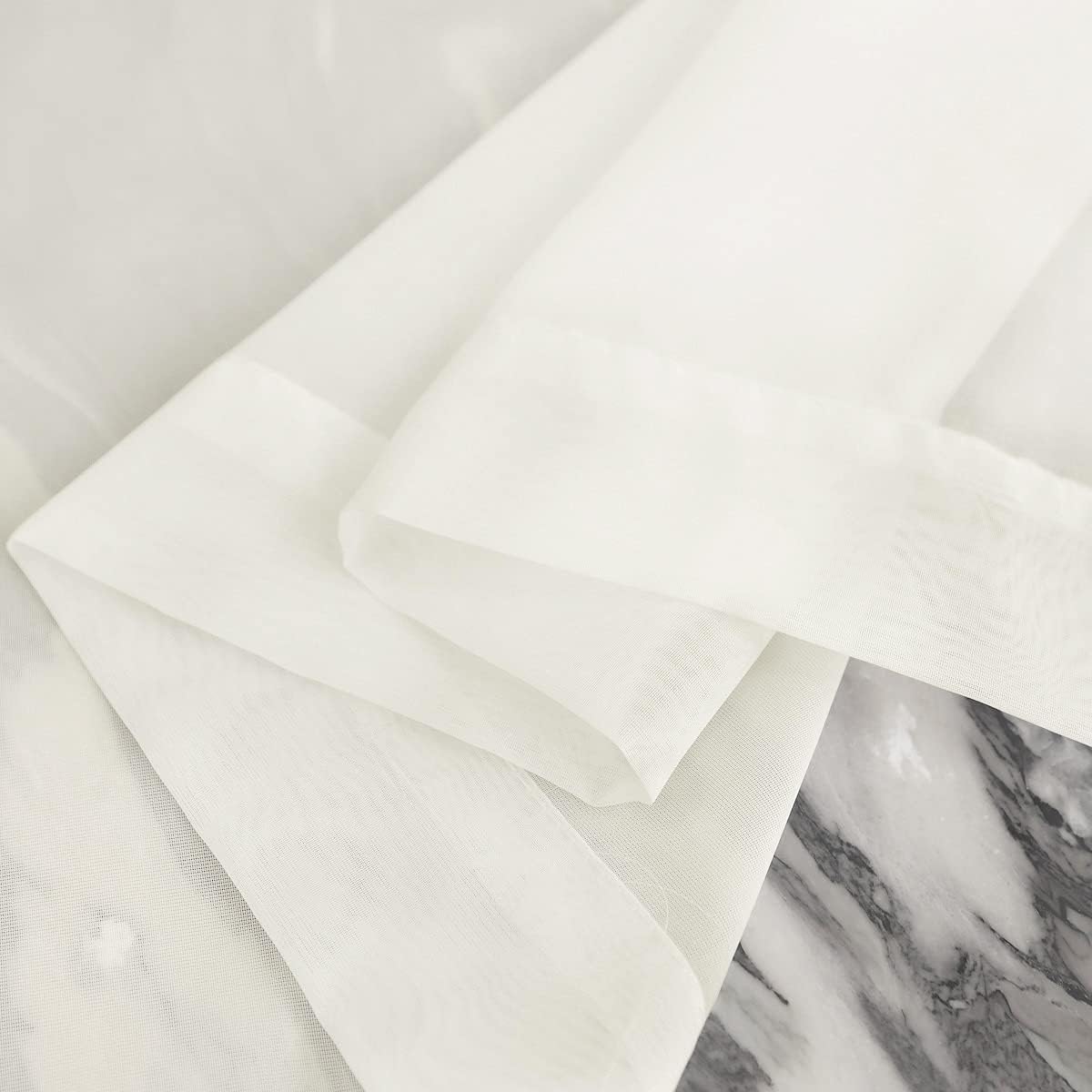 Window Beige Sheer Curtains 48 Inches Width 108 Inches Long 2 Panels Sheer Curtains Clear Curtains Basic Rod Pocket Panel for Home/Living Room/Bedroom/Kids Room