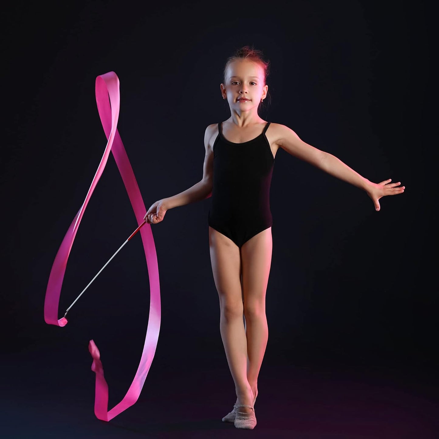 Yilloog 50 Pcs Ribbon Dancing Wands Party Favors, 78.7 Inch Artistic Gymnastics Ribbon Streamers Twirling Wands, Rainbow Birthday Decorations