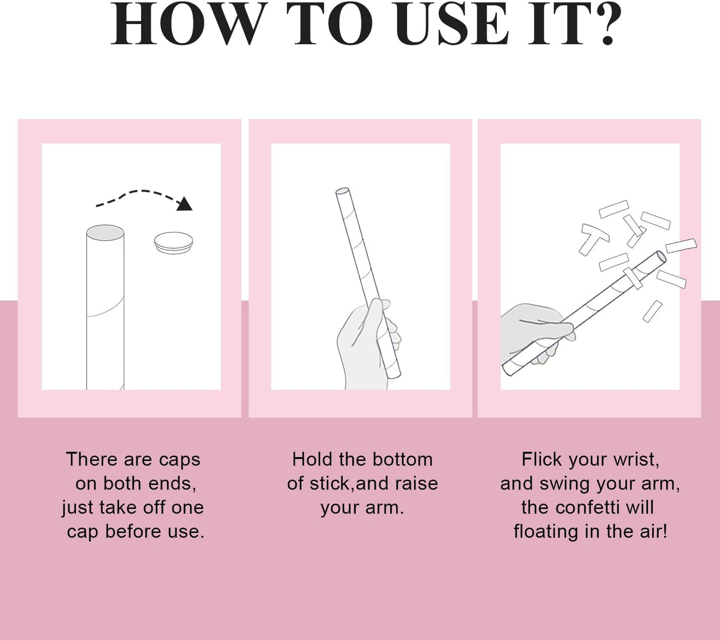 BATTIFE 21Pack White Confetti Wands, 14 Inch Tissue Paper Confetti, Flick Flutter Sticks for Wedding, Celebrations, Anniversary, Birthday, Graduation Party