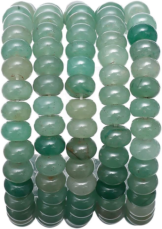 Natural Green Aventurine Jade Stone Rondelle 5x8mm Loose Semi Gemstone Beads for Jewelry Making 38cm