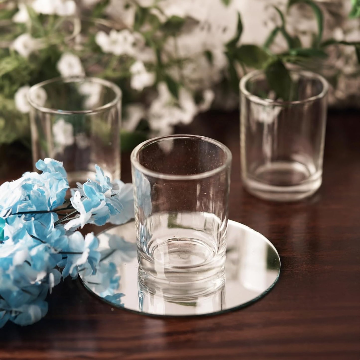 WGV Tea Light Votive Candle Holder 2.2x2.75, Clear Tiny Utility Cylinder Glass Vase, Small Planter Terrarium for Home Accent Decor, 1 Pc