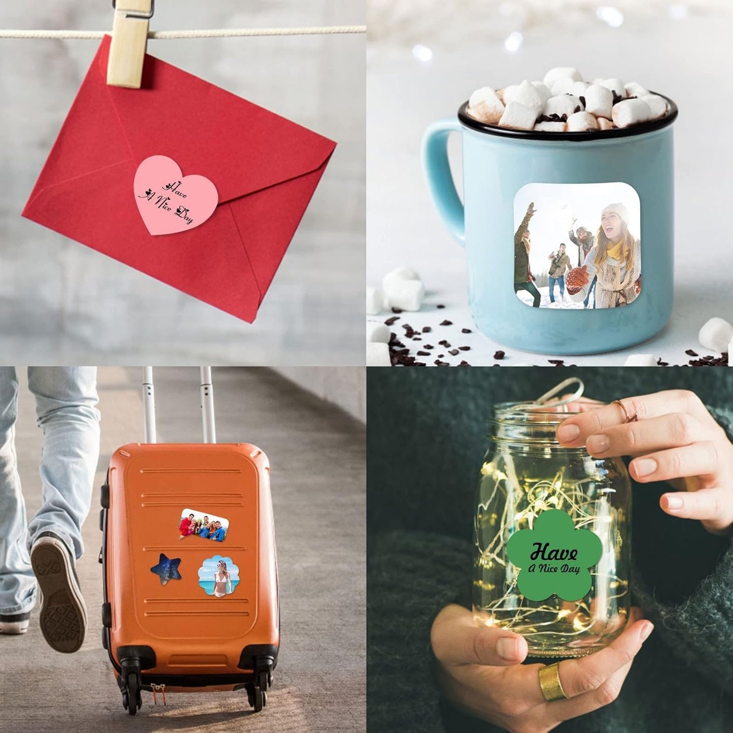 150 Pack Custom Stickers Personalized Stickers Labels for Business Logo Customized Vinyl Stickers for Wedding Favors Birthday Baby Bridal Shower Make Your Own Stickers 1 Inch-10 Inch