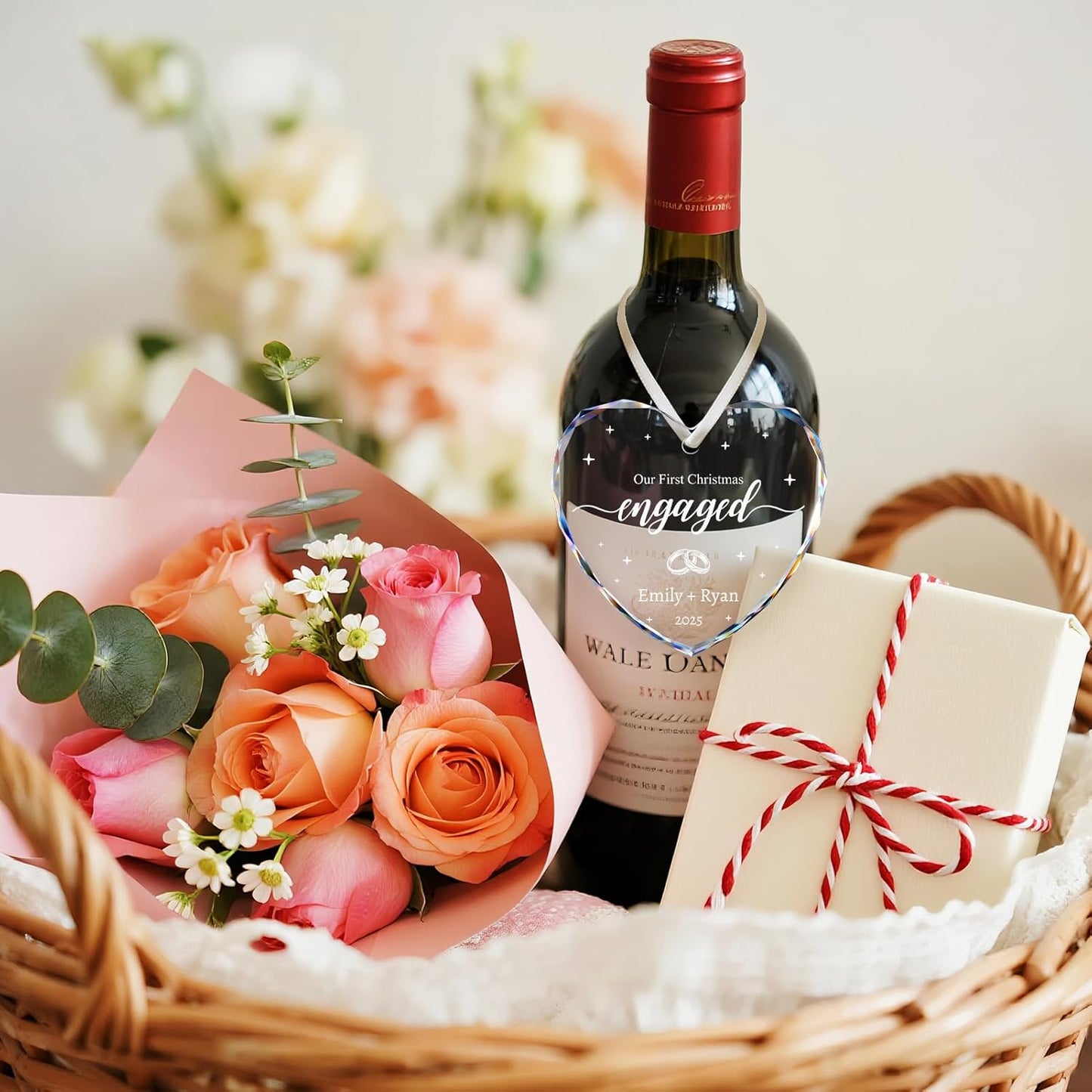 Engagement Gifts for Couples - Personalized Engagement Ornament for Party Decorations - Bride to Be Gifts, First Christmas Just Engaged Ornament 2025