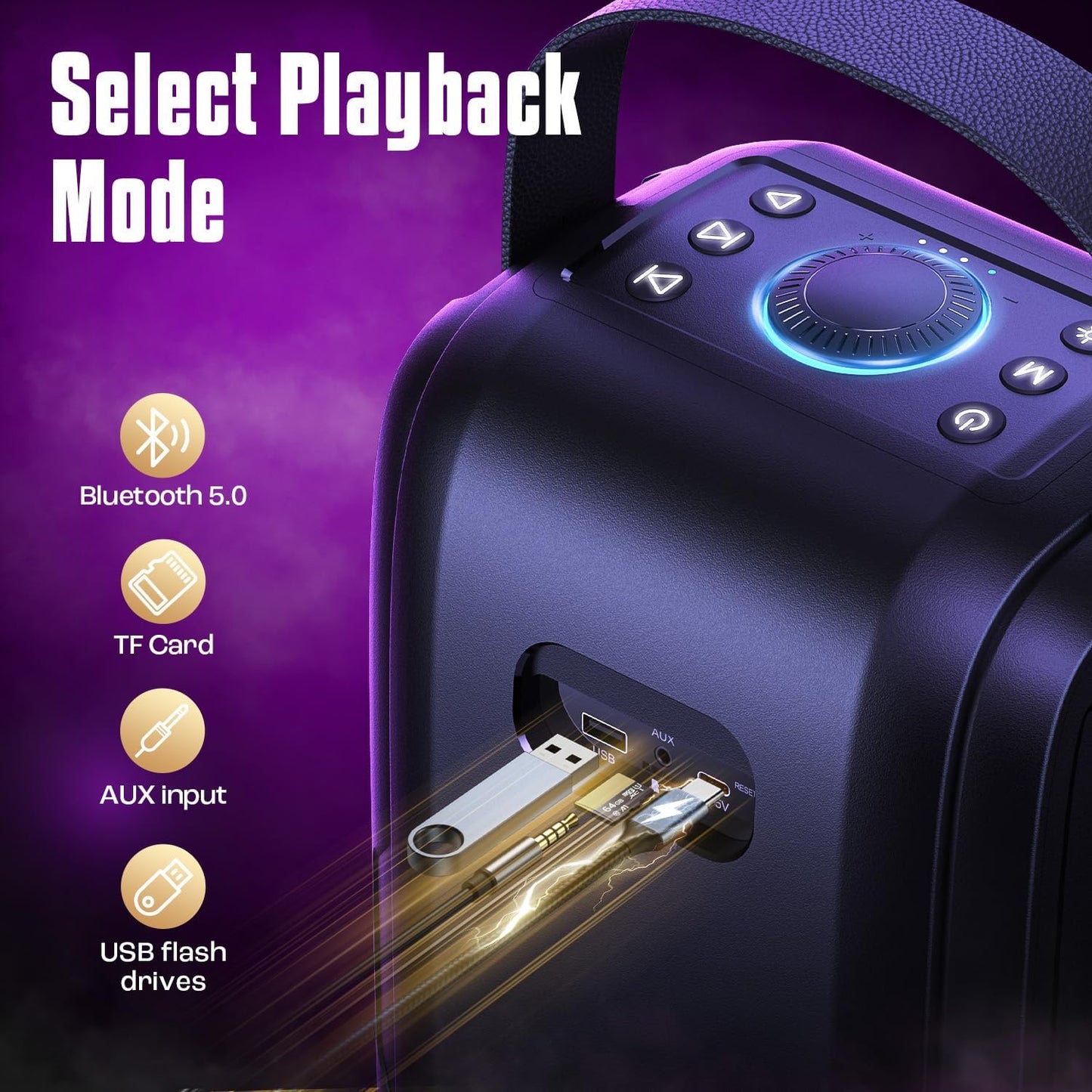 W-KING Party Loudest Portable Bluetooth Speaker Wireless Boom Box, 180W Max Big Large Outdoor Speaker 4 Drivers with 2*4.04'' Subwoofer, 80W HD Huge 105dB Pulse Natur Deep Bass, IPX5/24H/EQ/USB/TF/AUX