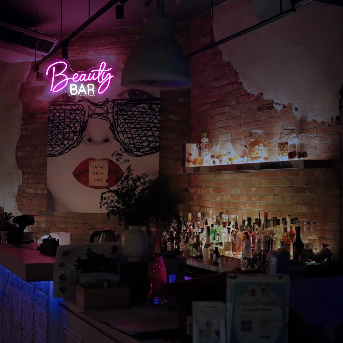 Beauty Bar Neon Sign, Pink Light Up Neon Lights For Wall Decor, Girls Makeup Room Bedroom Decor - Energize Your Space With Magical Ambiance(16.5 X 9 inch)