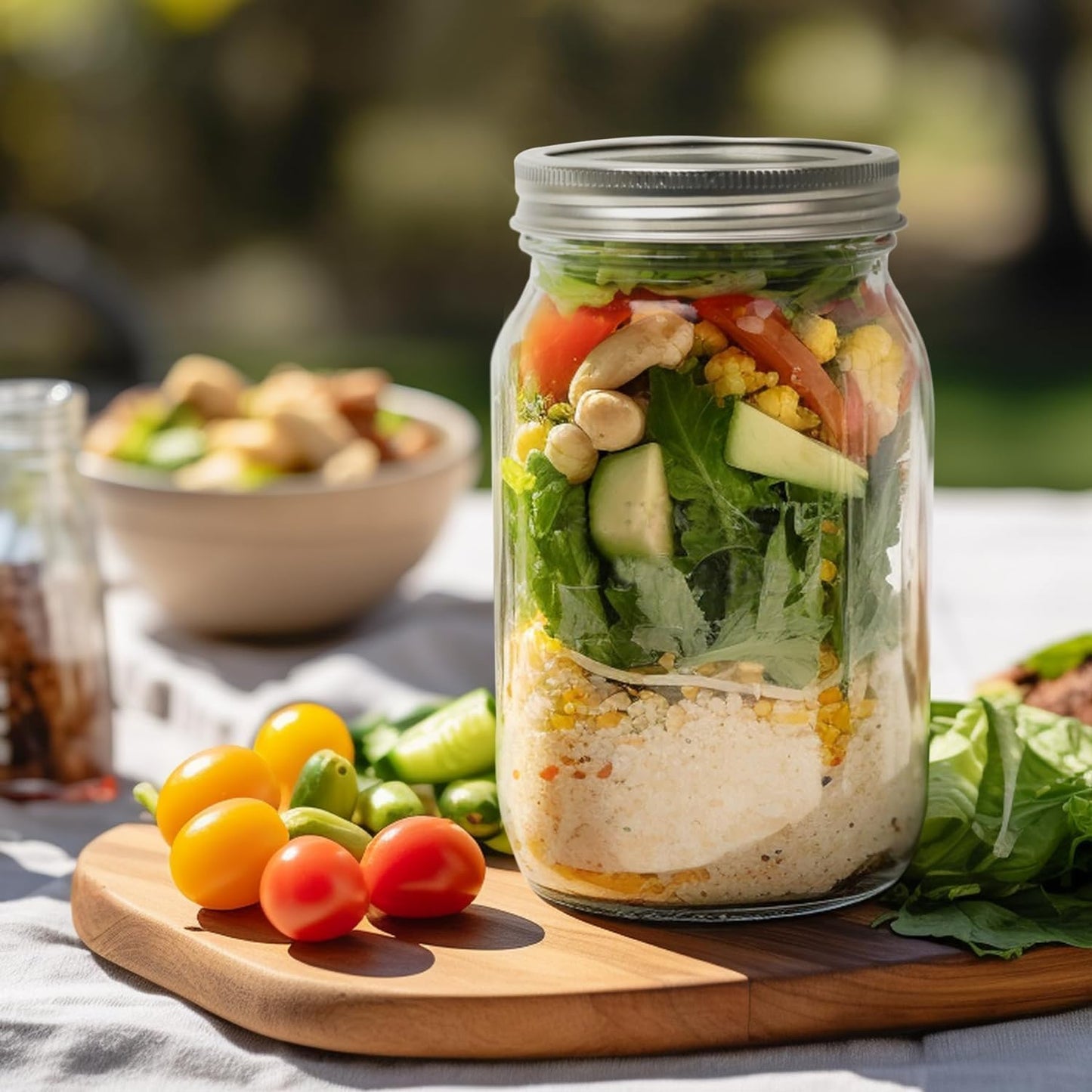 ComSaf Wide Mouth Mason Jars 32 oz with Lids 2 Pcs, Quart Mason Jars with Seal Band, Large Glass Jar, Big Canning Containers for Pickles, Jams, Sauces, Salsa, Sourdough, Juice, Suntea, Food Storage