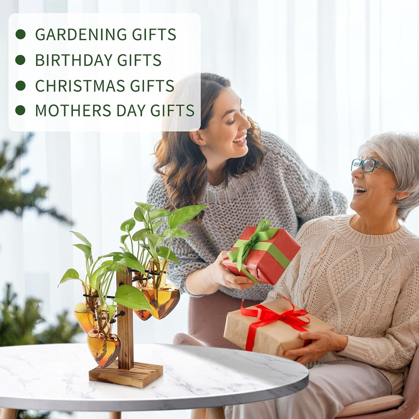 Plants Propagation Stations Plant Terrarium Kit Glass Planters for Indoor Plants House Plant Accessories Gift for Women - 4 Love Bulb Vase