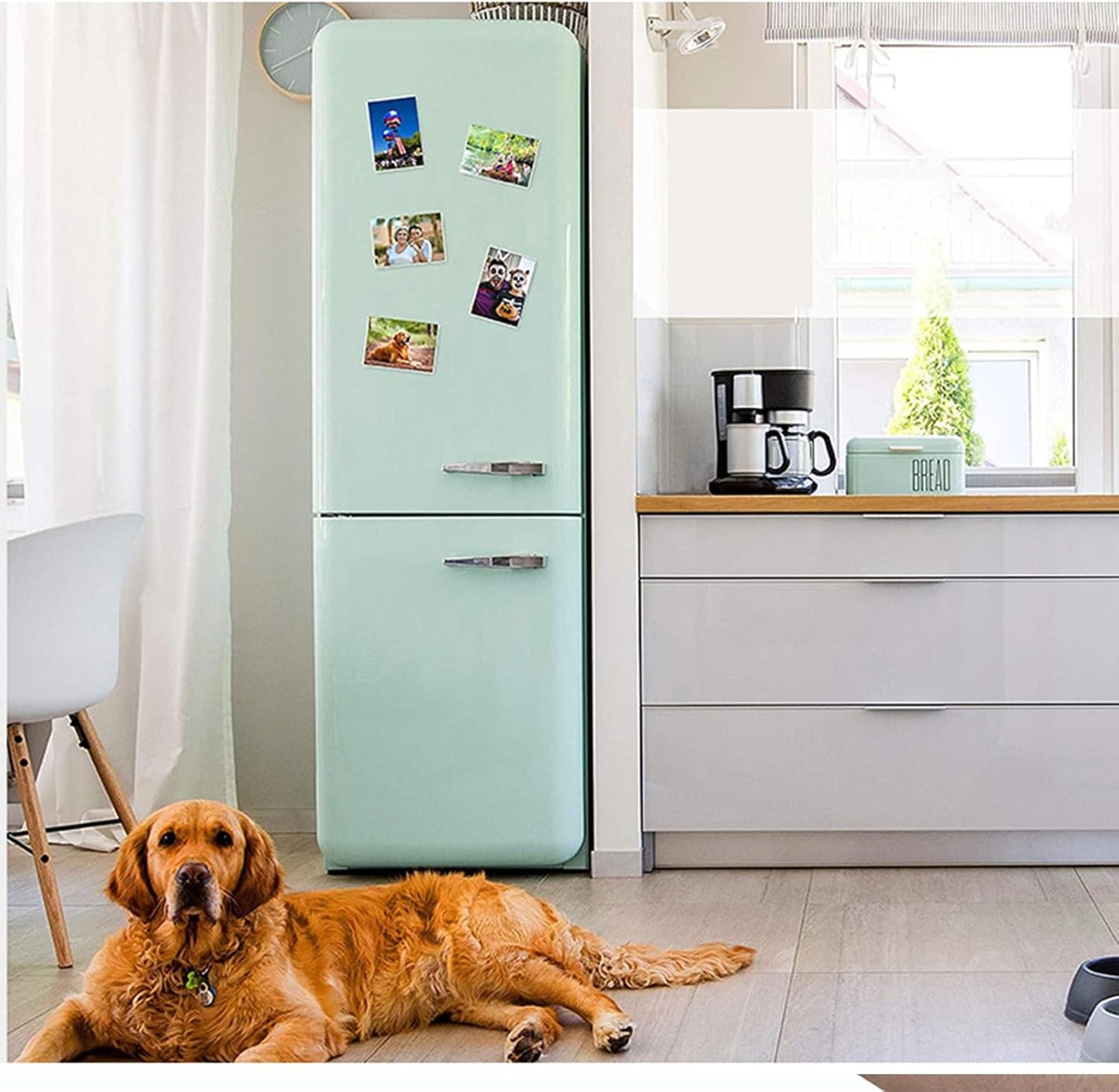 5 Pack Magnetic Picture Frames for Refrigerator, Holds 4 x 6 Inches Photos, Magnet Picture Frames for Fridge, White