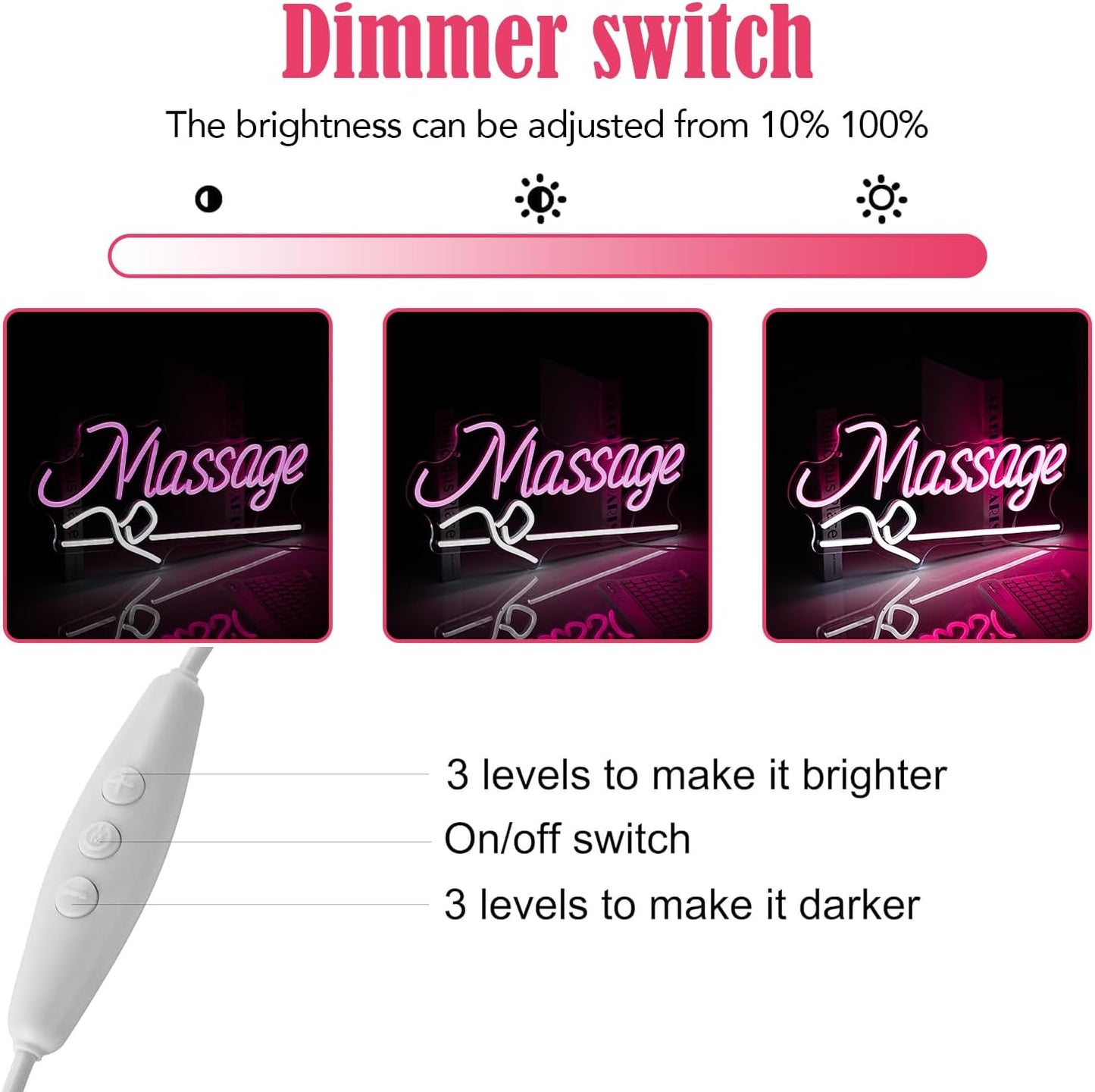 Massage Neon Sign For Wall Decor Led Light Up Sign Massage Parlors Foot Baths Beer Business Signage Spa Salon Beauty Room Wellness Center Room Decor Aesthetic Led Art Hanging Decorative