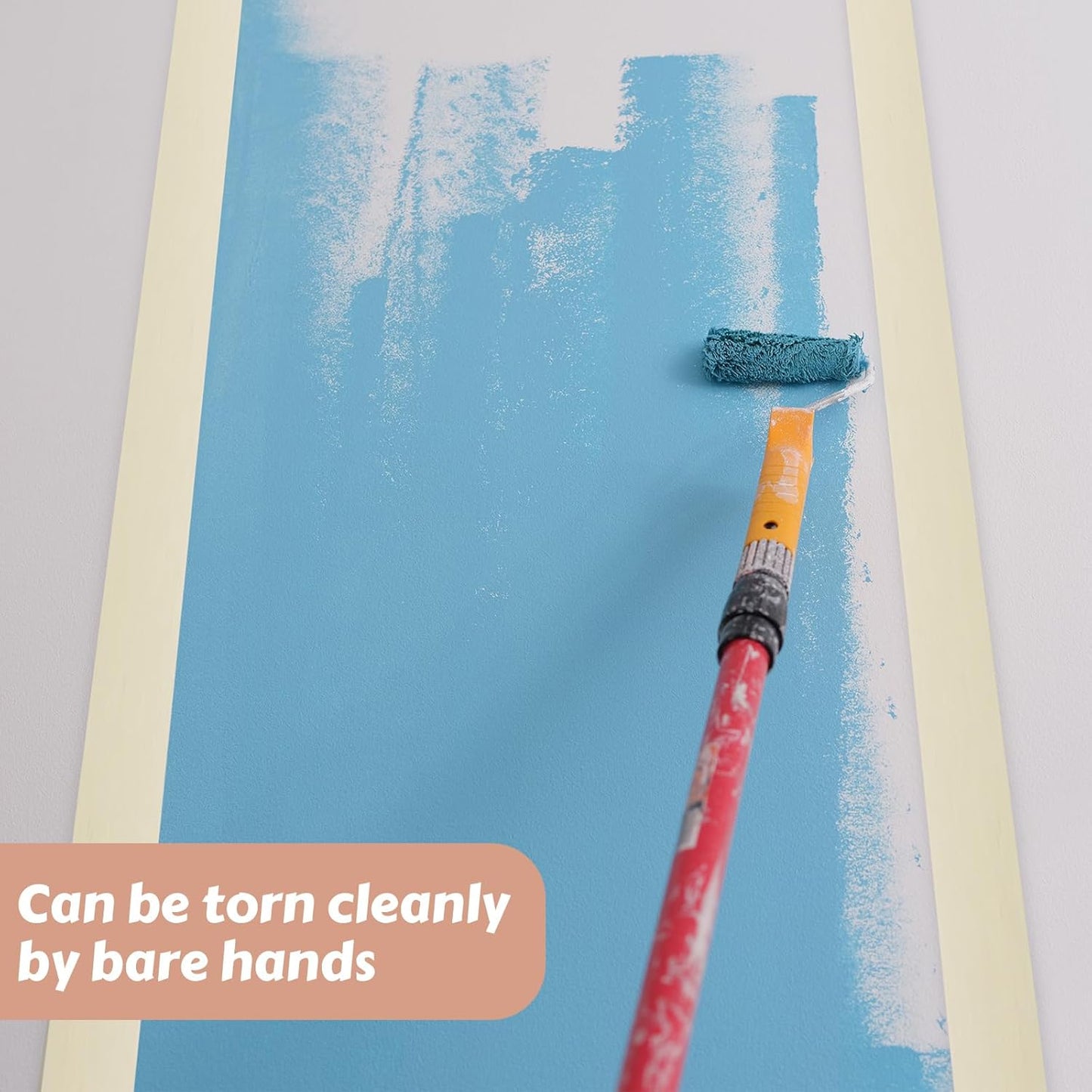 Masking Tape Bulk General Purpose Masking Painting Tape 55 Yards for Painting Home Office School Stationery Arts Crafts Basic Use, Easy Removal(3 Rolls,6 Inch)