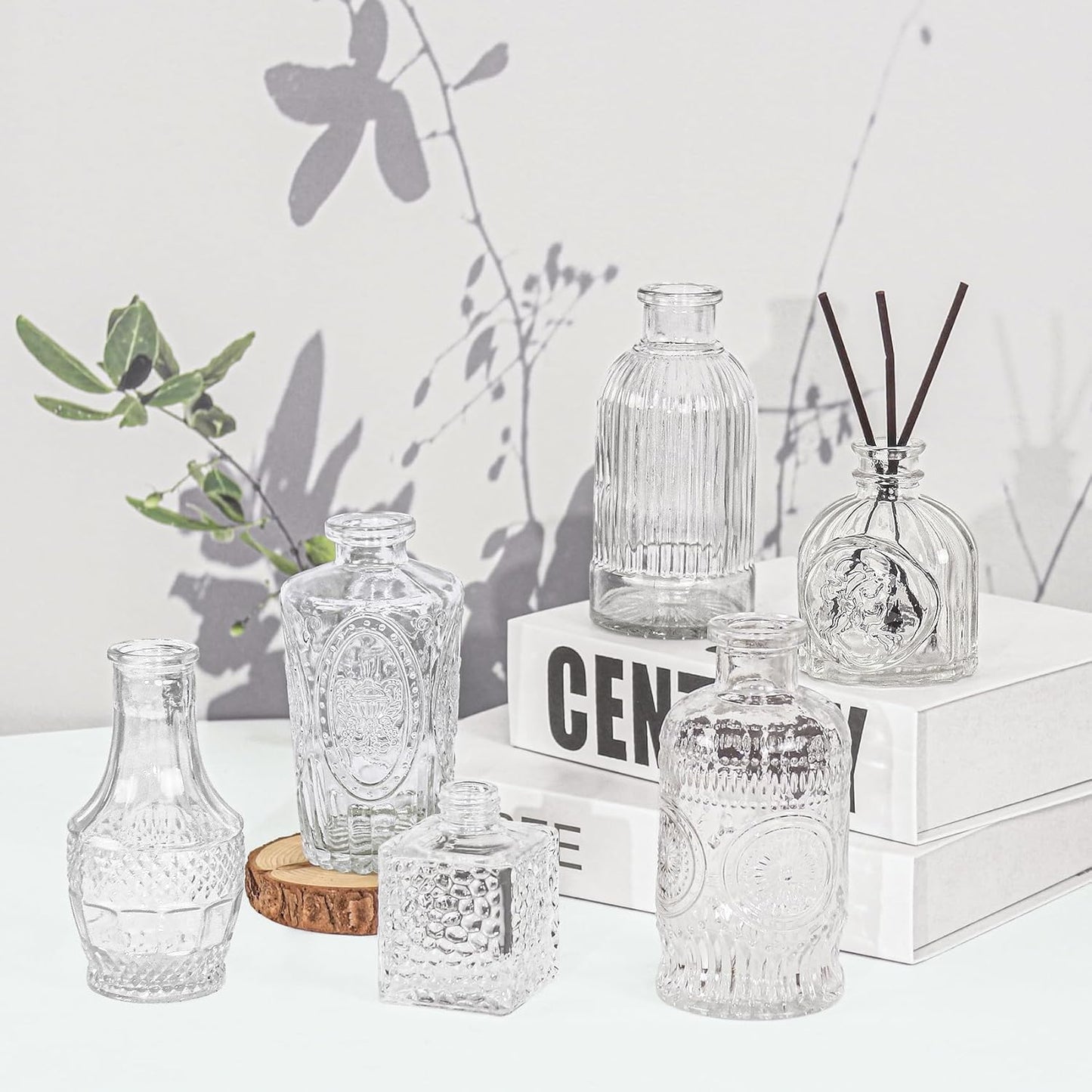 40Pcs Glass Bud Vase Set,Small Flower Vase for Tables Centerpieces Decor, Mini Vintage Clear Vase for Home,Wedding,Party Decorations(40 Pcs,Clear)