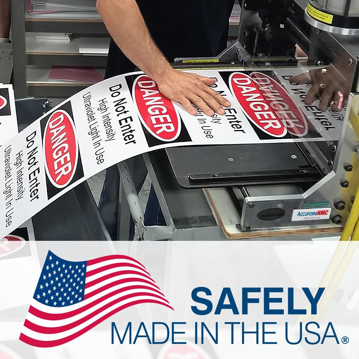 Custom OSHA Style Warning Sign 7" x 10" Adhesive Vinyl Sign, Customizable "Your Text Here", by AccuformNMC Made in USA