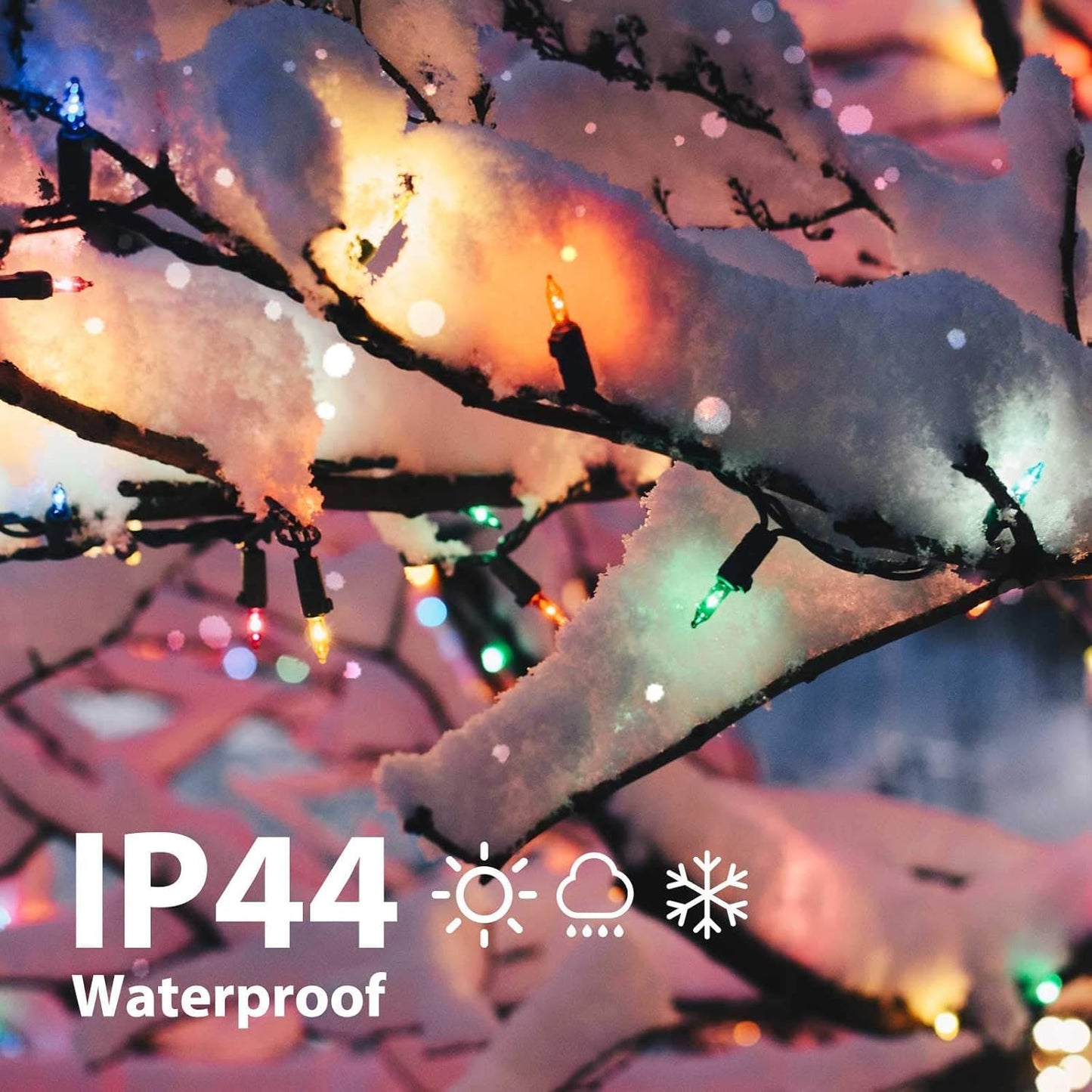 Brightown Multicolor Christmas String Lights, 100-Count 25ft Incandescent Bulb Mini Lights for Indoor Holiday Decor, Christmas Tree Garland Wedding Party Multi-Use Festival Decoration, Green Wire