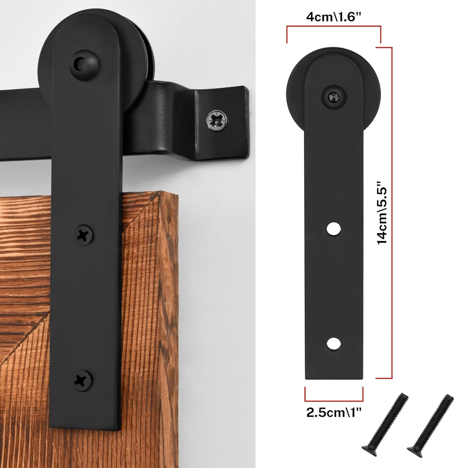 COGOOD Farmhouse Barn Door Mirror - 26" X 17" Rustic Wood Framed Wall Mirror for Bathroom, Living Room, Entryway Wall Decorative (Brown)