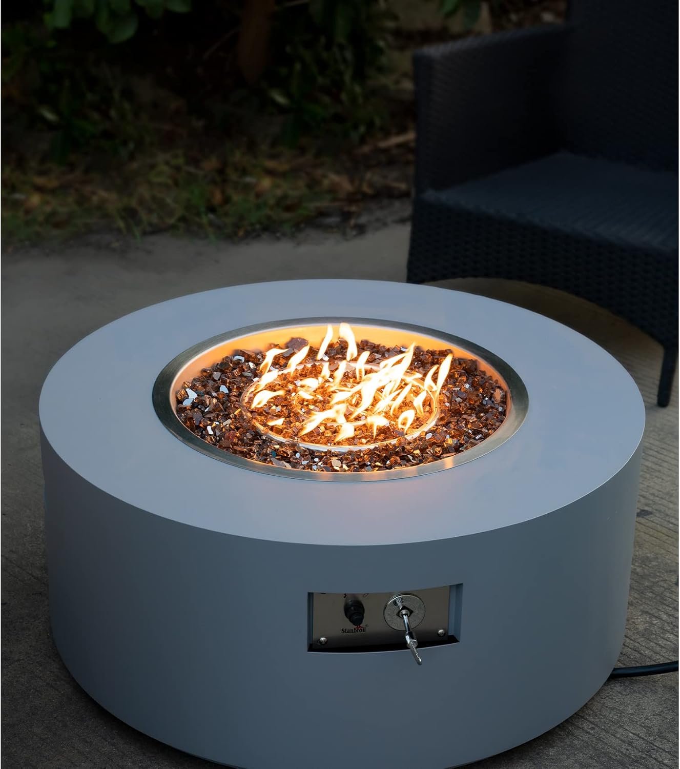 Stanbroil 10-Pound Fire Glass - 1/2 inch Reflective Tempered Fire Glass for Fireplace Fire Pit, Copper Reflective