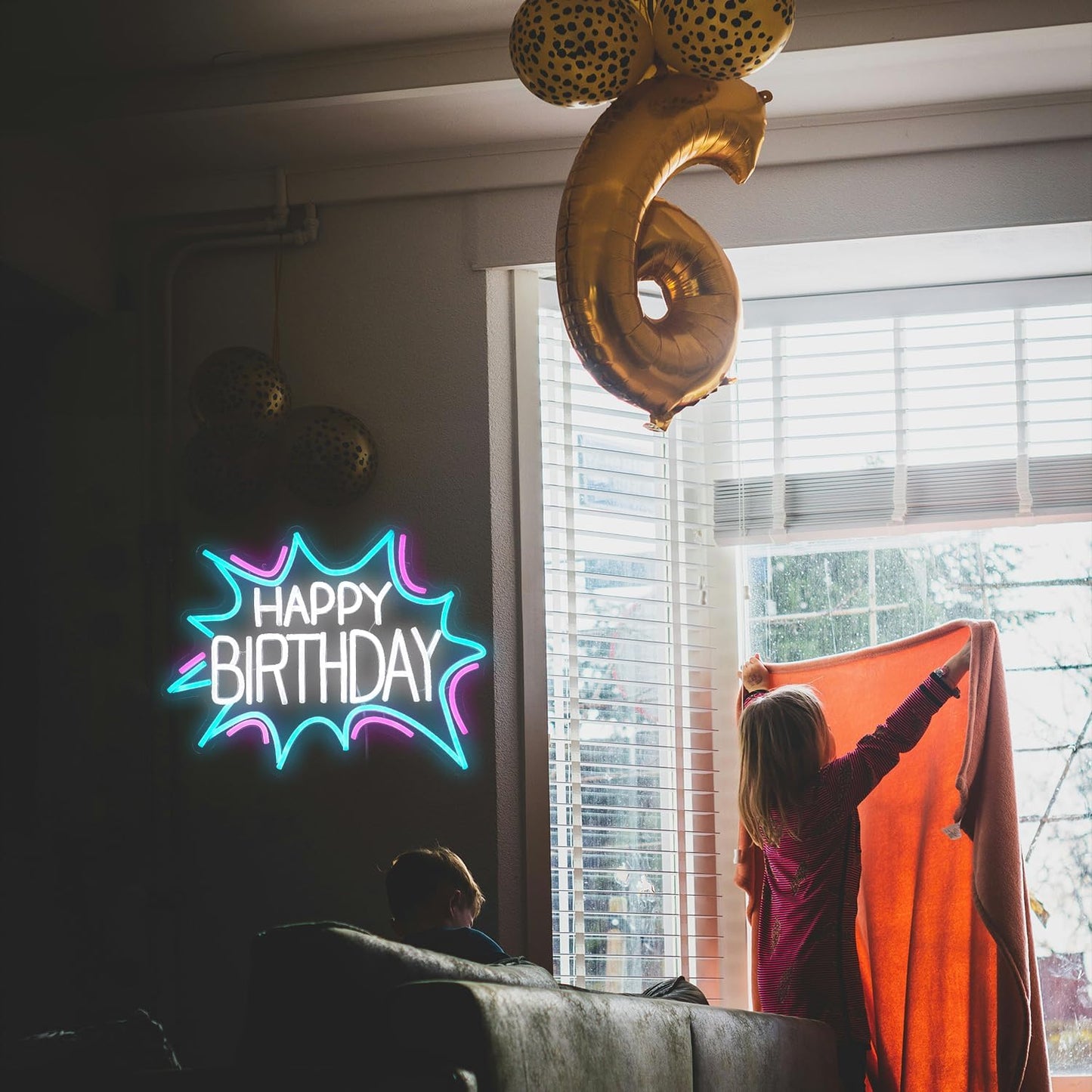 Happy Birthday Neon Sign Dimmable Celebrate Birthday Neon Light Powered by USB Gleaming LED Happy Birthday Lignt Up Sign for Birthday Paty Decoration Bedroom Birthday Gifts(16.7”*12.8”)
