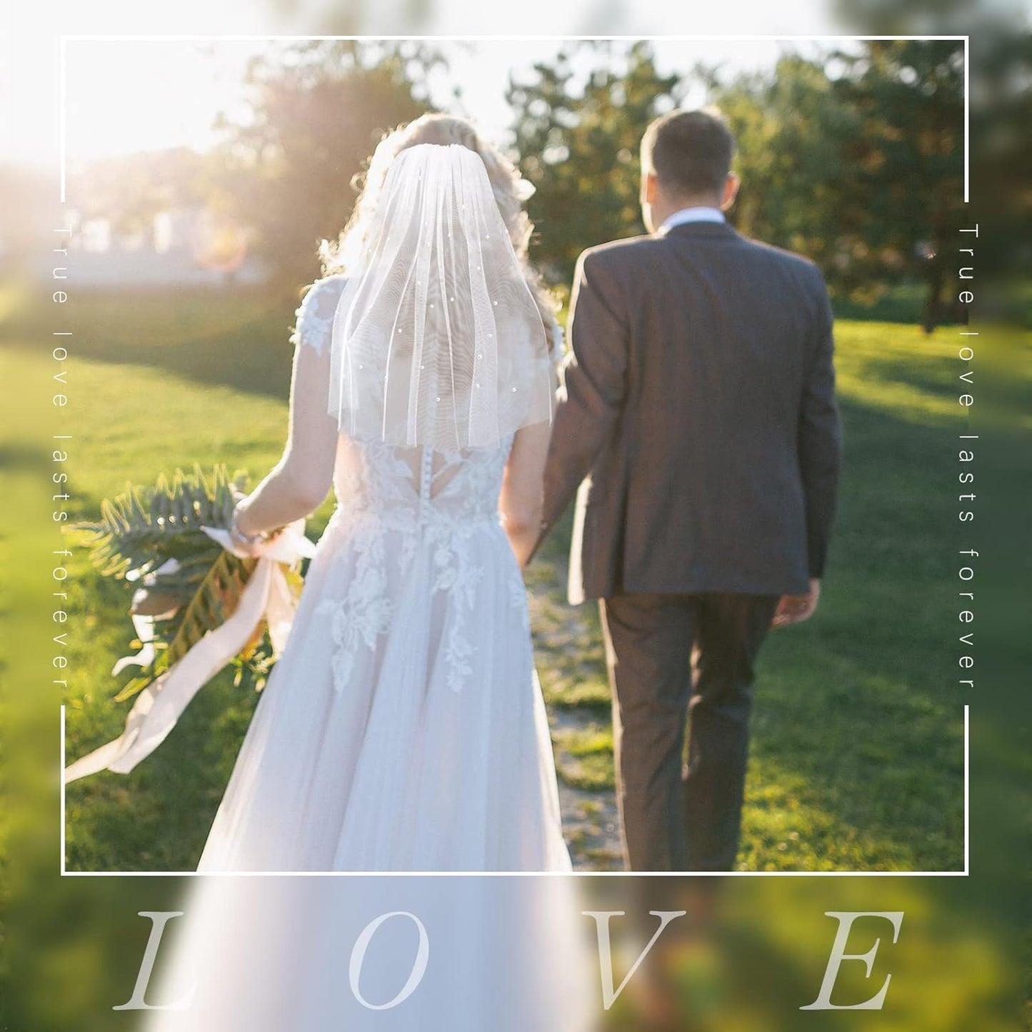 Vicenpal Bridal Bachelorette Veil with Comb Wedding Veils for Brides White Short Veil for Bachelorette Party