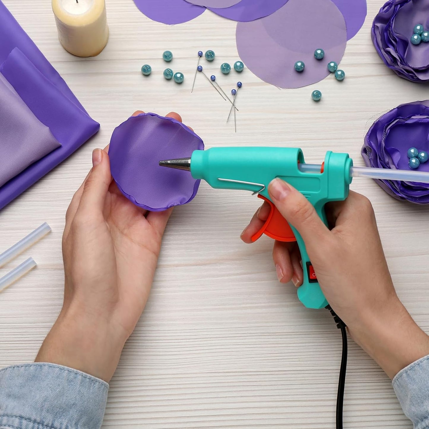 uxcell 20pcs Hot Glue Sticks for Glue Gun 11mm/0.43-inch x 4-inch Mini Hot Melt Adhesive Glue Stick Sky Blue