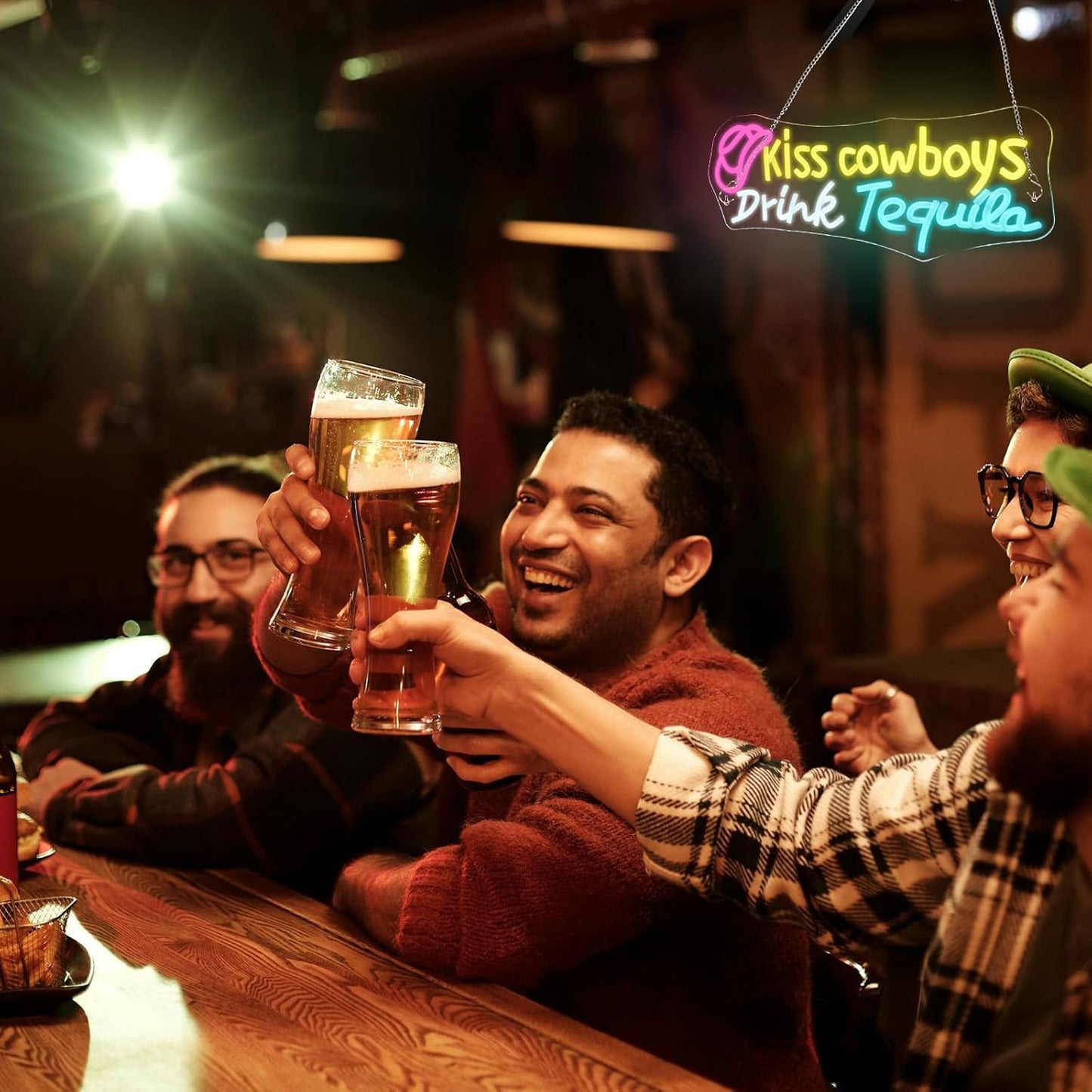 Kiss Cowboy Drink Tequila Neon Sign Bar Led Neon Light Save Water Drink Tequila Neon Signs For Wall Decor Home Beer Bar Club Man Cave Party Decorations Gifts