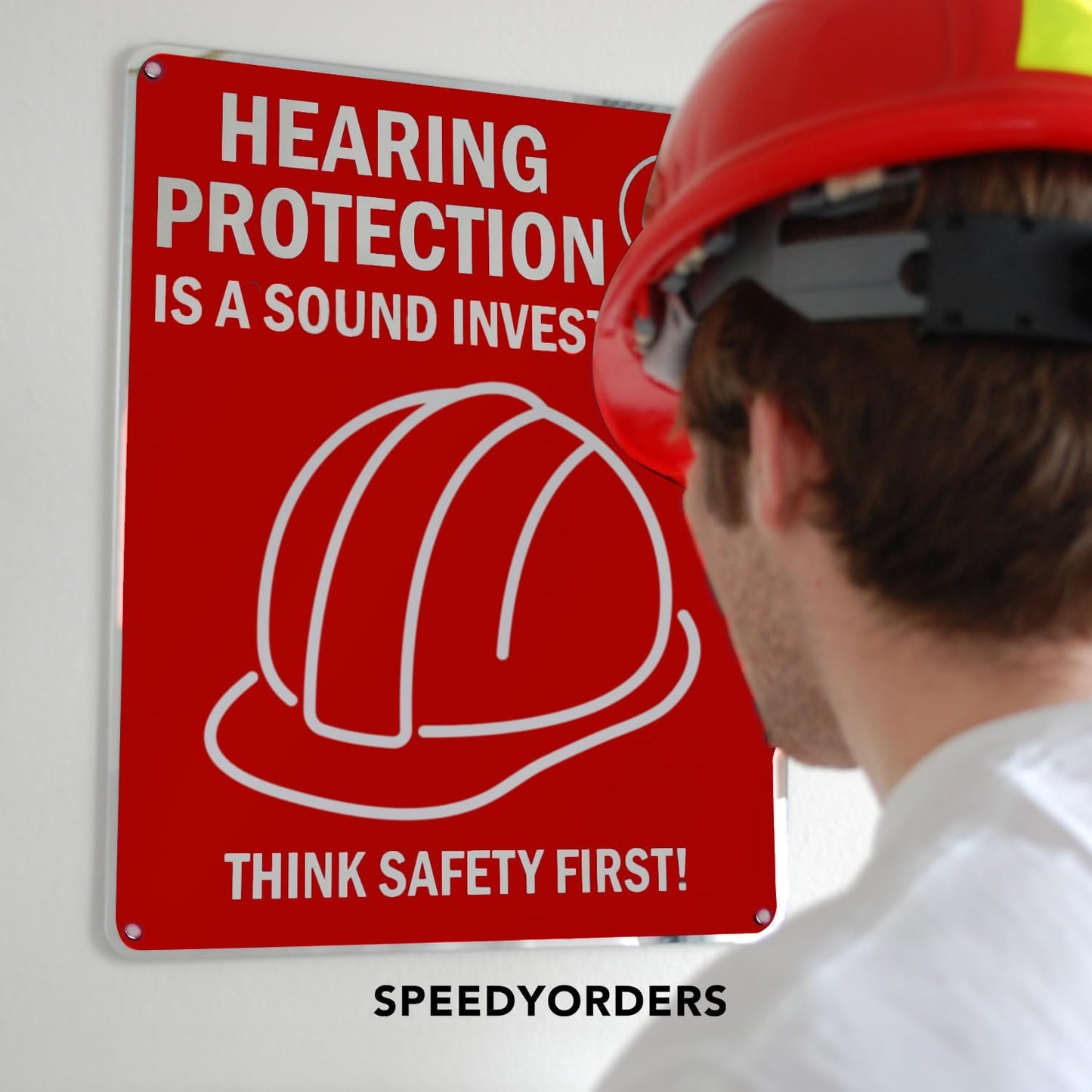 Custom Metal Signs, Personalized Aluminum, Customized Safety, Business Signs, Waterproof Outdoor, White Aluminum (Red, 30x24 In)