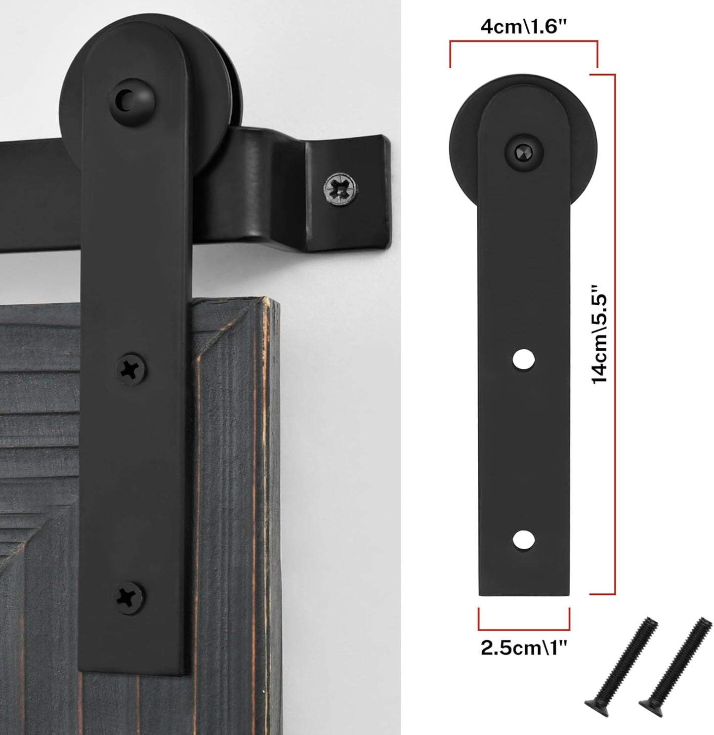 COGOOD Farmhouse Barn Door Mirror - 21 x 30 Rustic Wood Framed Wall Mirror for Bathroom, Living Room, Entryway Wall Decor (Black)