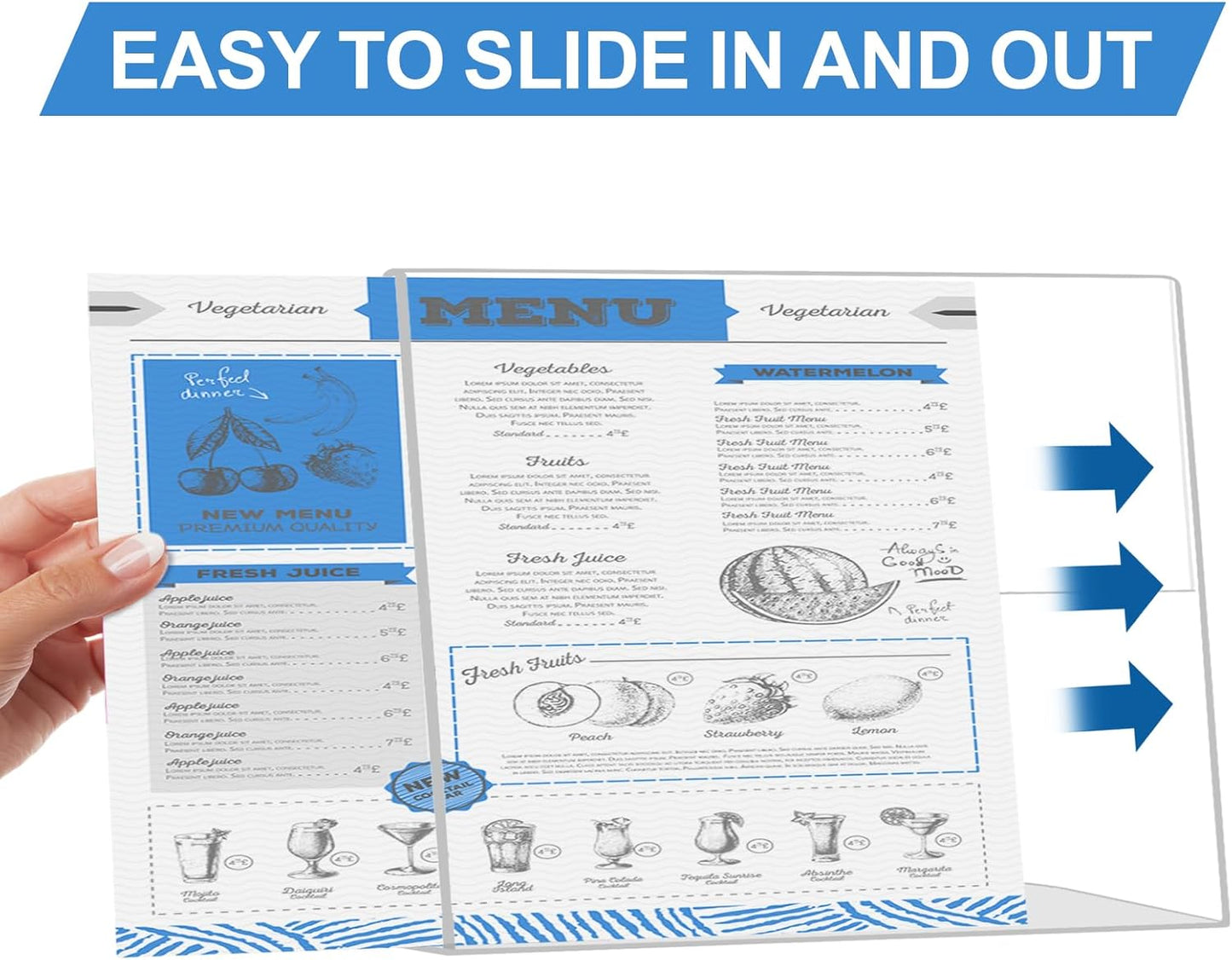 EHWINE 6 Pack 8.5 x 11 Acrylic Sign Holder Horizontal, Clear Plastic Signs Display Stand, Slanted Back Paper Holder Stand up Table Top Sign Holders Flyer Stand Frames for Office Business Store